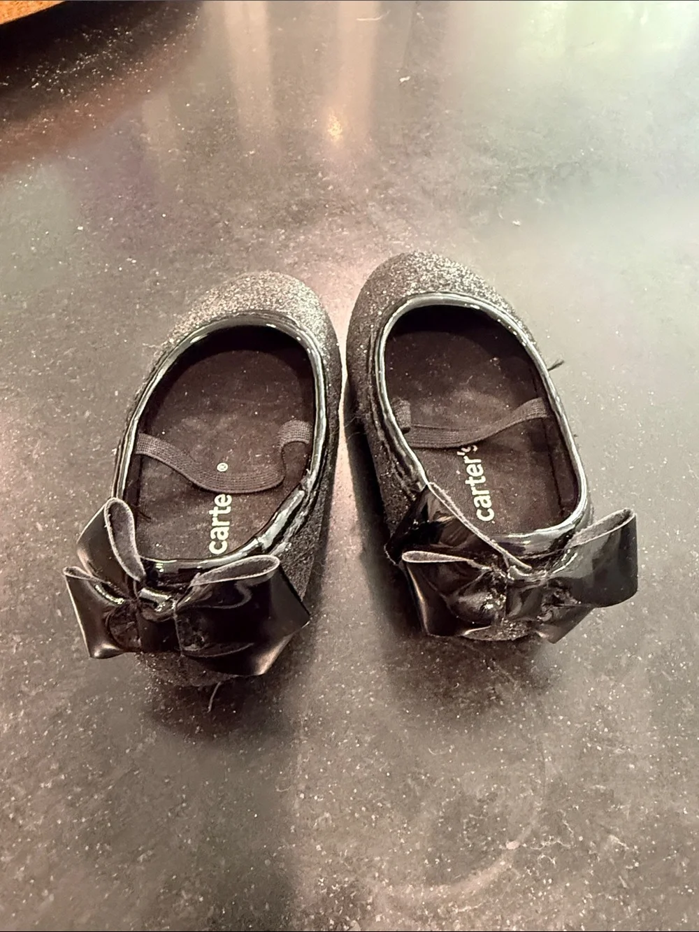Carter's Sparkle Black Bow Mary Jane Flats